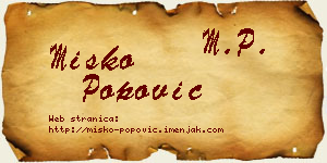 Miško Popović vizit kartica